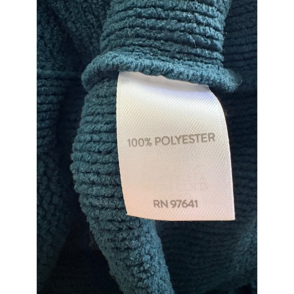 J Jill Chenille Chunky Cable Knit Sweater Teal Blue Oversized Pullover Size L - Picture 5 of 8